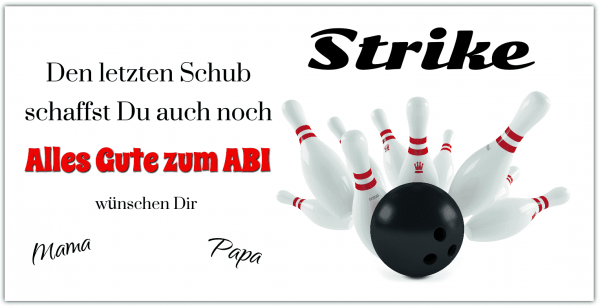 ABI Plakat Bowlingkugel - Abiposter online selbst gestalten