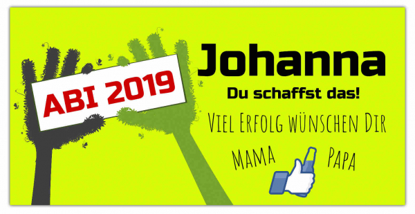 ABI-Banner "Hände mit Facebookdaumen" Bannerdruck