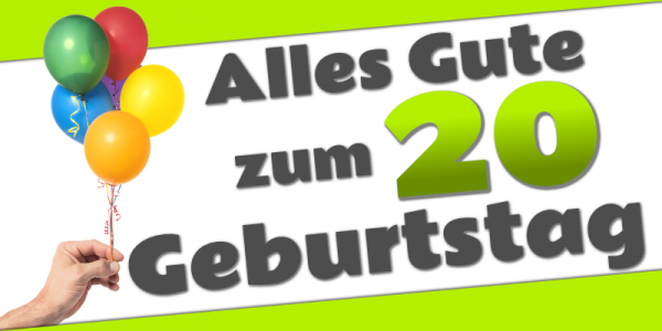 20. Geburtstag | Geburtstagsbanner | Geburtstags-Banner | Werbebanner | Mesh | Meshbanner | Banner drucken