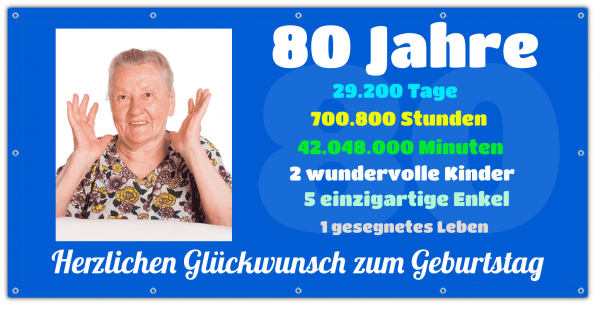 80 Geburtstag Banner - Zeitstrahl