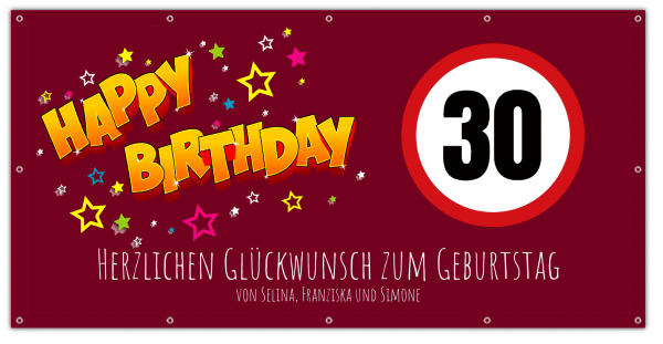 Banner zum Geburtstag - 30 Geburtstags Banner